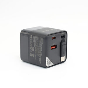Valore PD65W GaN Wall Charger with Digital Display and Retractable Cable